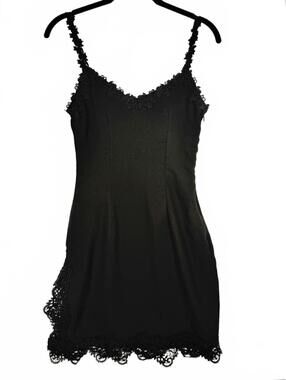 Superdown Mini Dress Black Lace Trim Camisole Slip Side Slit Revolve XXS